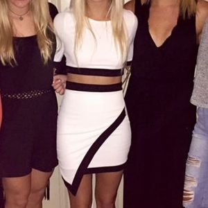 Lulu's white and black two piece set